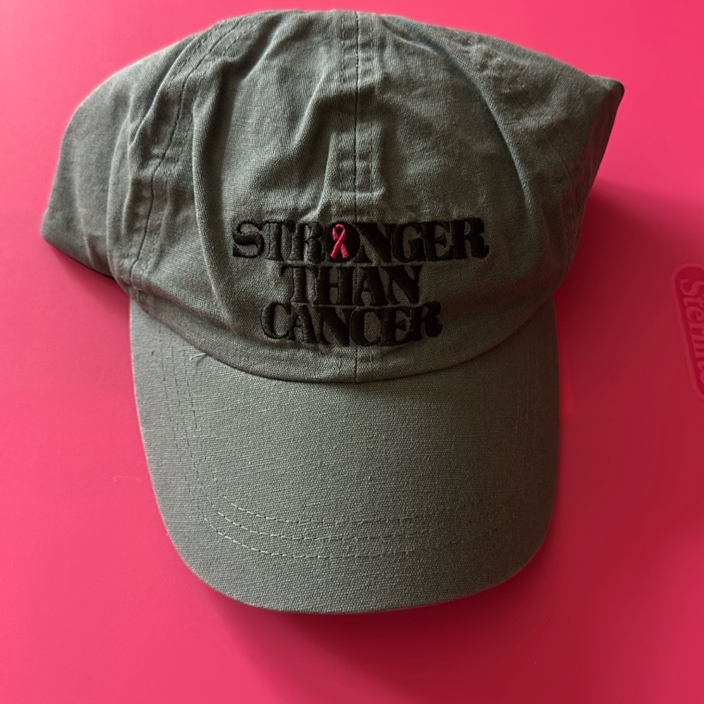 TORRID STRONGER THAN CANCER BREAST CANCER BASEBALL CAP: GRAY: NWT: ONE SIZE